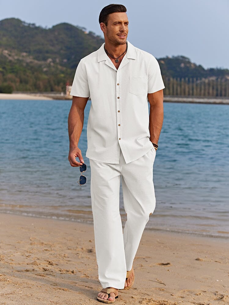 Casual Linen Style Beach Shirt Sets (US Only) Sets coofandystore 