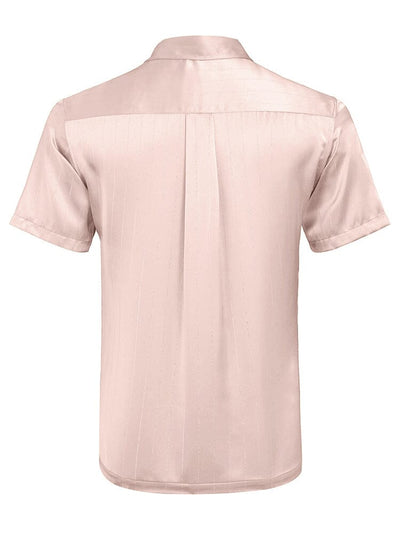 Casual Silk Satin Short Sleeve Shirt (US Only) Shirts coofandy 