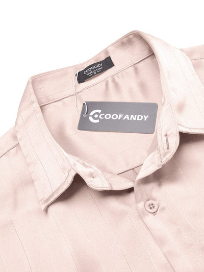 Casual Silk Satin Short Sleeve Shirt (US Only) Shirts coofandy 