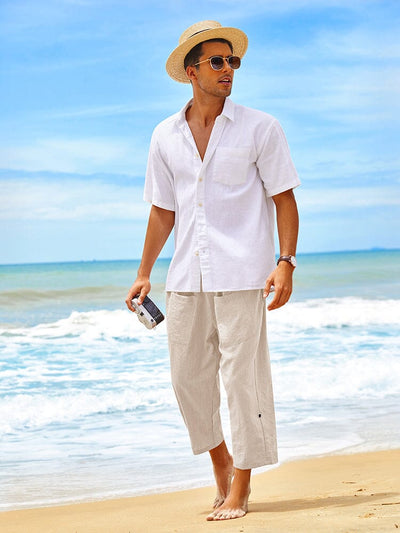 Linen Harem Beach Yoga Pants (US Only) Pants coofandy 