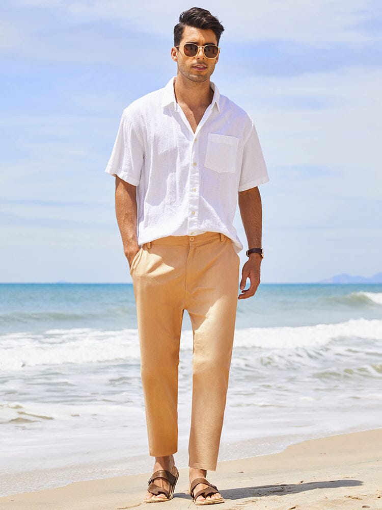 Classic Breathable Linen Pants (US Only) Pants coofandy 