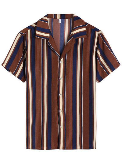 Striped Button Down Beach Shirts (US Only) Shirts coofandystore 