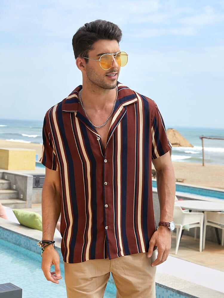 Striped Button Down Beach Shirts (US Only) Shirts coofandystore 