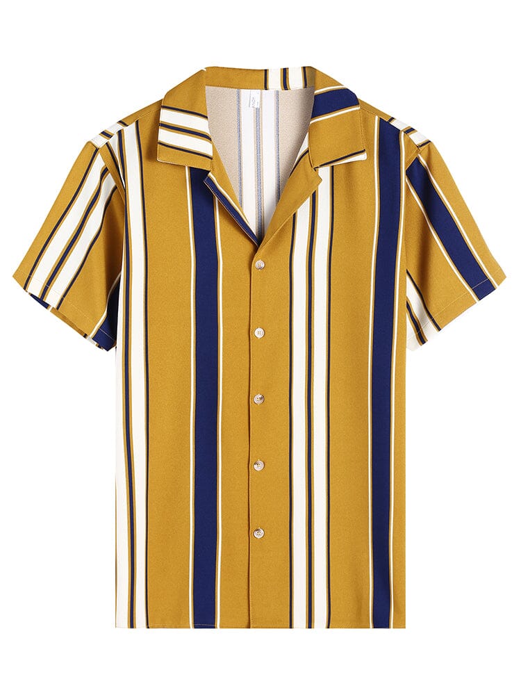 Striped Button Down Beach Shirts (US Only) Shirts coofandystore 