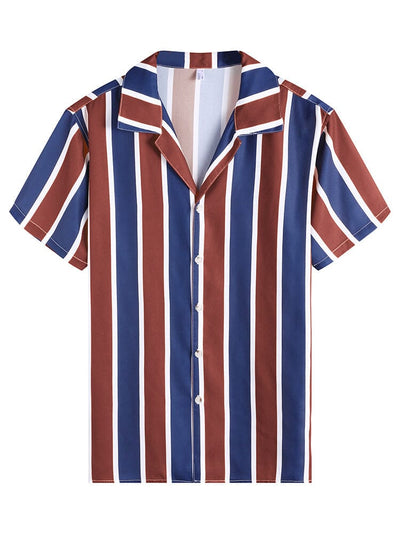 Striped Button Down Beach Shirts (US Only) Shirts coofandystore 