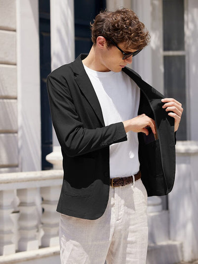 Lightweight Cotton Linen Blazer Jacket (US Only) Blazer coofandy 