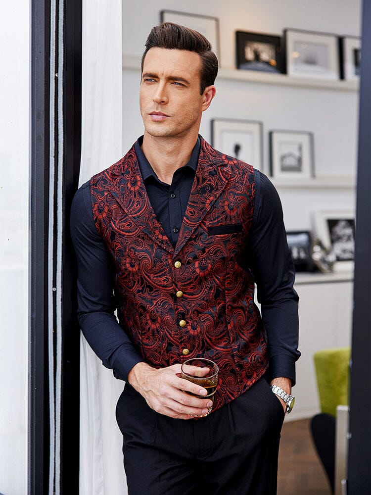 Luxury Floral Tuxedo Vest (US Only) Blazer coofandy 