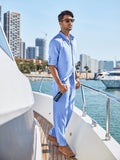 2-Piece Linen Long Sleeve Shirt Sets (US Only) Sets coofandy 