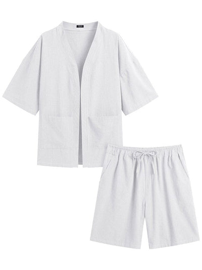 Casual Cotton Linen Kimono Sets (US Only) Sets coofandy 