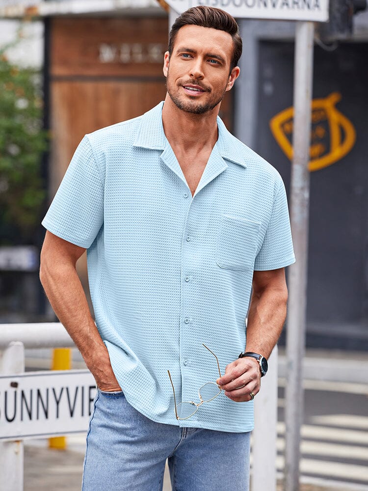 Waffle Loose Fit Short Sleeve Shirt (US Only) Shirts coofandystore 