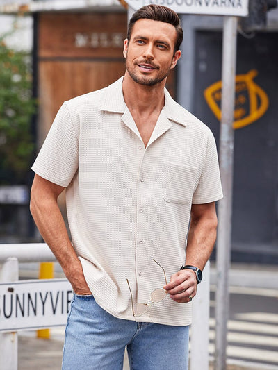 Waffle Loose Fit Short Sleeve Shirt (US Only) Shirts coofandystore 