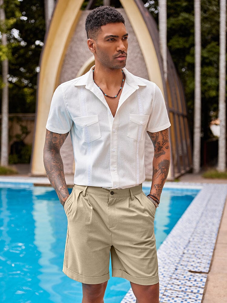 Classic Solid Linen Shorts (US Only) Shorts coofandy 