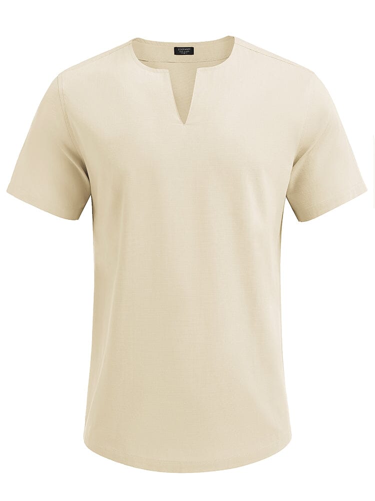 Casual Linen Style Henley Shirt (US Only) Shirts coofandy 