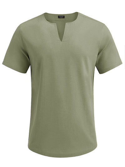 Casual Linen Style Henley Shirt (US Only) Shirts coofandy 