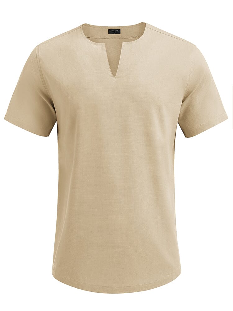 Casual Linen Style Henley Shirt (US Only) Shirts coofandy 