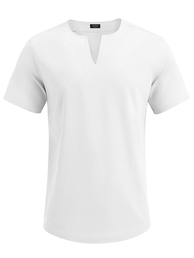 Casual Linen Style Henley Shirt (US Only) Shirts coofandy 