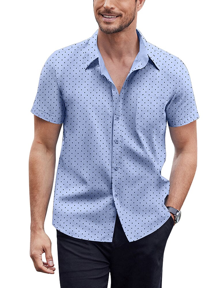 Soft Polka Dot Shirt (US Only) Shirts coofandy Clear Blue S 