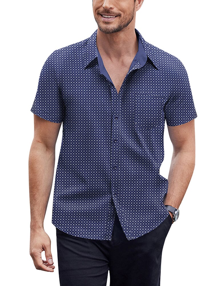 Soft Polka Dot Shirt (US Only) Shirts coofandy Blue S 