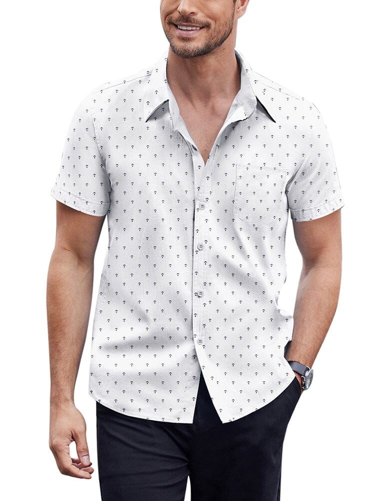 Soft Polka Dot Shirt (US Only) Shirts coofandy White(Anchor) S 