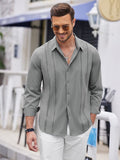 Casual Long Sleeve Button Down Shirt (US Only) Shirts coofandystore Grey S 