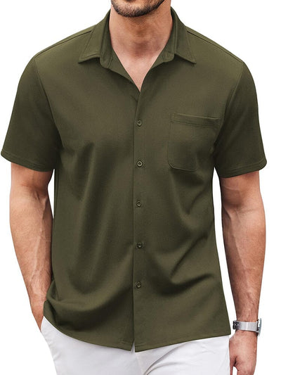 Casual Regular Fit Button Down Shirt (US Only) Shirts Coofandy's Army Green S 