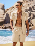 Casual Breathable Linen Shirt Sets (US Only) Sets coofandy 