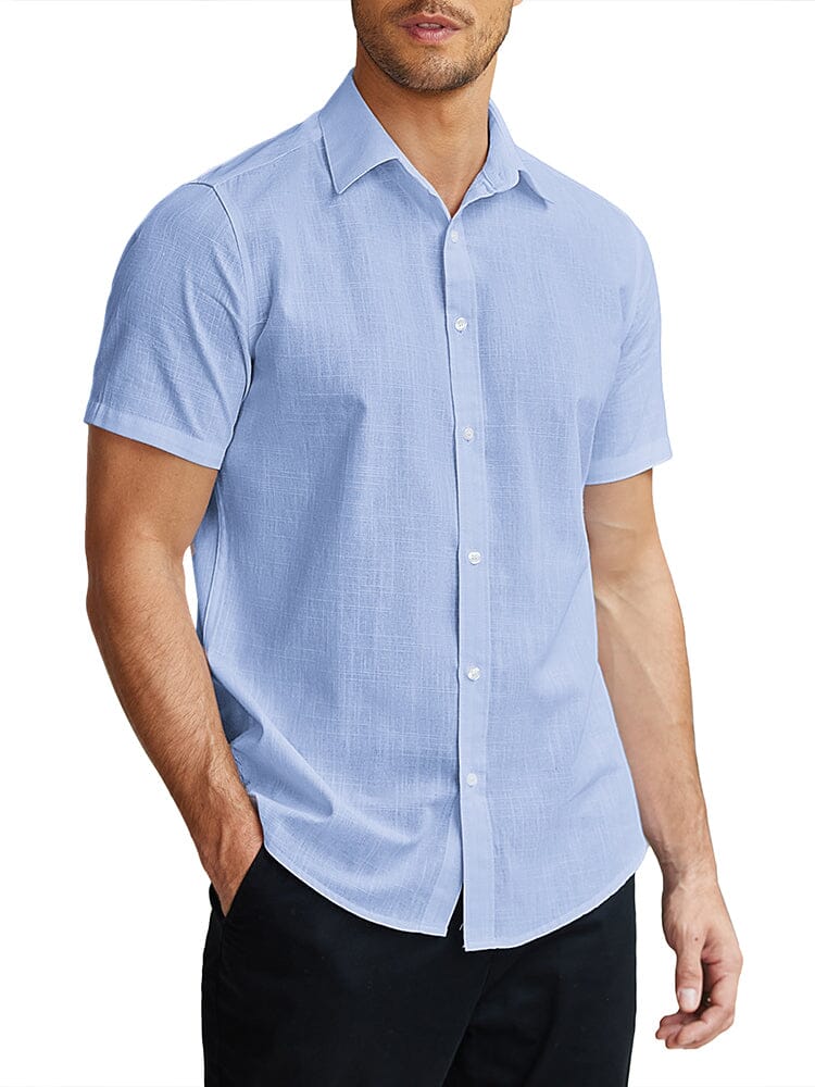 Classic Pure Cotton Button Up Shirt (US Only) Shirts coofandy Light Blue S 