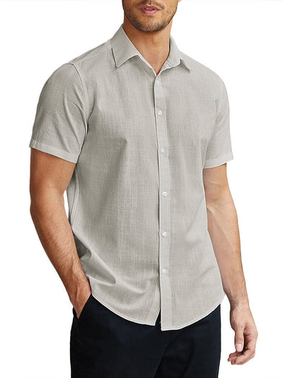 Classic Pure Cotton Button Up Shirt (US Only) Shirts coofandy Grey S 