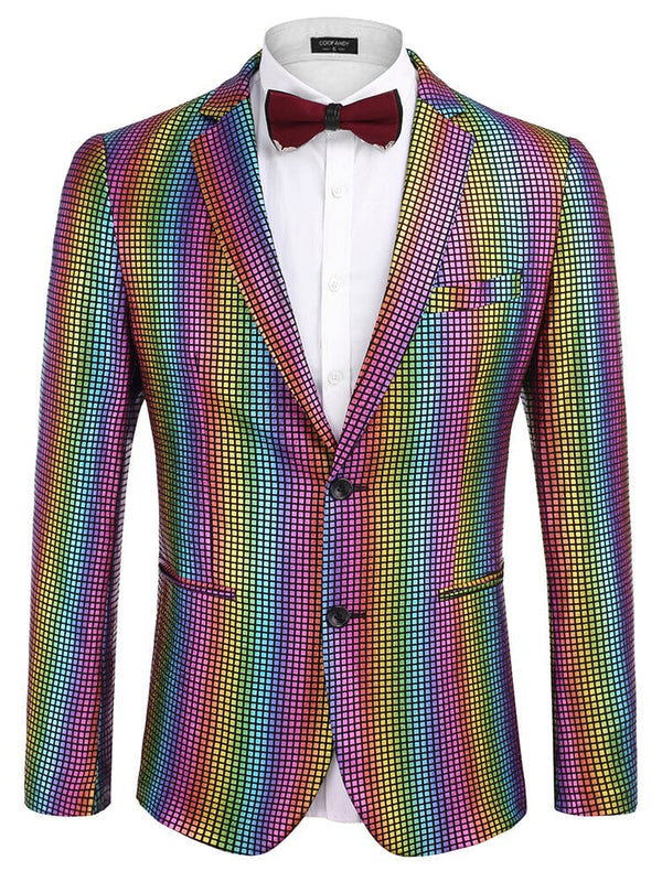 Stylish Metallic Blazer Jacket (US Only) Blazer coofandy Multicolor S 