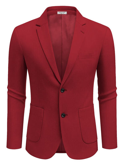 Casual Knitted Blazer Suit Jacket (US Only) Blazer coofandy Red S 