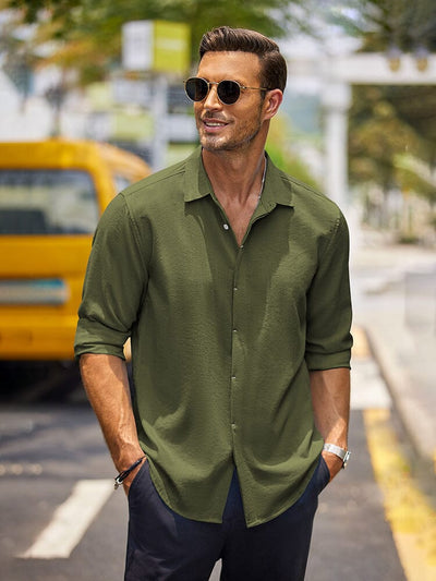 Classic Fit Long Sleeve Button Shirt (US Only) Shirts coofandy 