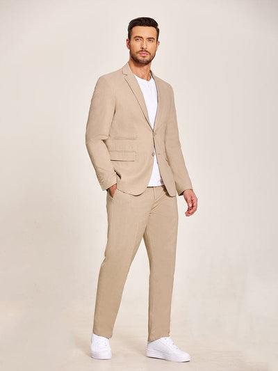 Casual Linen Blend 2-Piece Suit Sets (US Only) Suit Set coofandy 