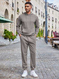 Waffle 2-Piece Hoodie Jogging Set (US Only) Sports Set coofandy 