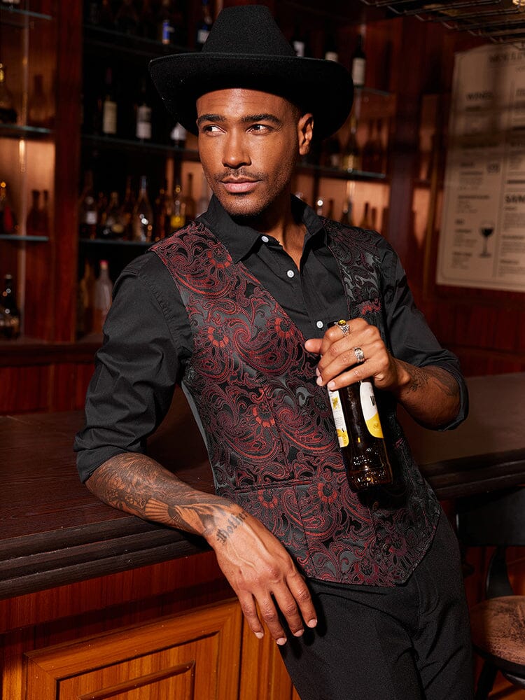 Luxury Paisley Tuxedo Vest (US Only) Vest coofandy 