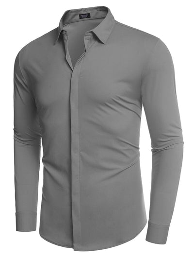 Solid Stretch Business Shirt (US Only) Shirts coofandy 