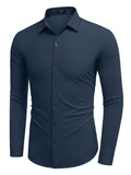 Classic Stretch Wrinkle-Free Shirt (US Only) Shirts & Polos coofandy Dark Blue S 