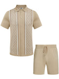 Vintage Knit Shirt Shorts Set (US Only) Beach Sets coofandy 