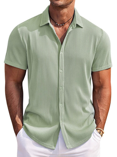 Casual Fashion Striped Textured Shirt (US Only) Shirts coofandy Green S 