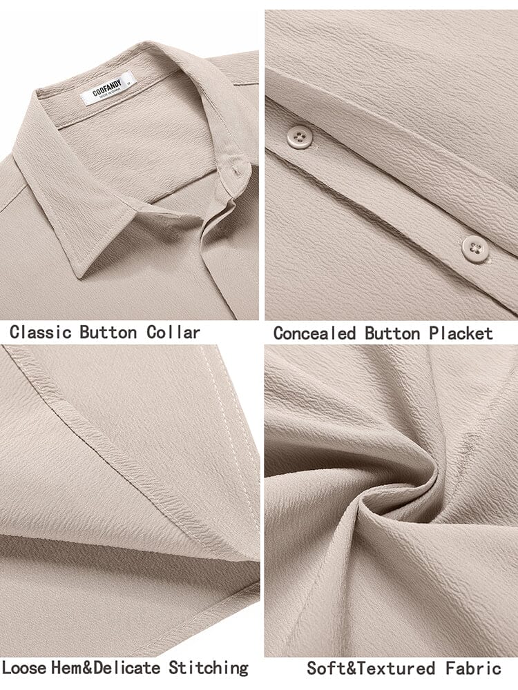 Casual Wrinkle Free Textured Shirt (US Only) Shirts coofandy 