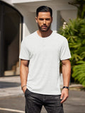Casual Soft Ribbed T-shirt T-shirt coofandy White S 