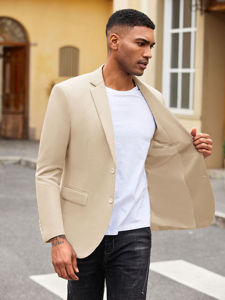 Slim Fit Textured Blazer Jacket (US Only) Blazer coofandy 