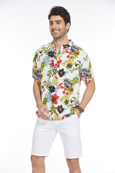 Coofandy Floral Henley Shirt (US Only) Shirts coofandy 