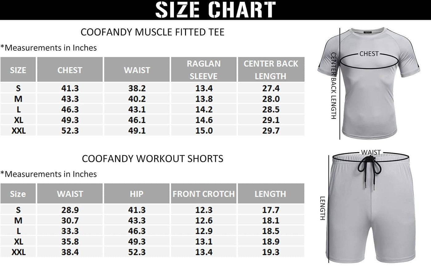 Coofandy 2 Pieces Workout Gym Wear (US Only) Sports Set coofandy 