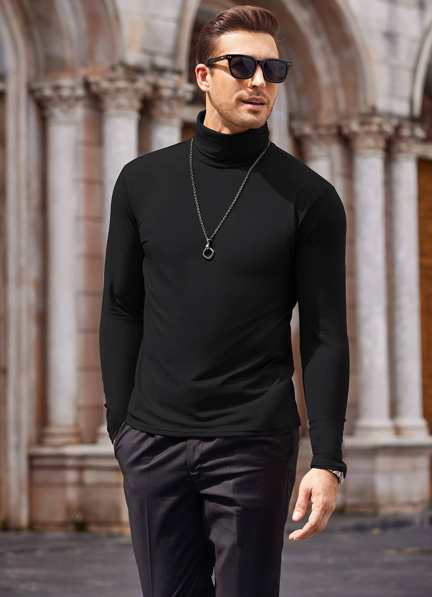 Slim Fit Turtleneck Basic Cotton Sweater (US Only) Sweaters COOFANDY Store 