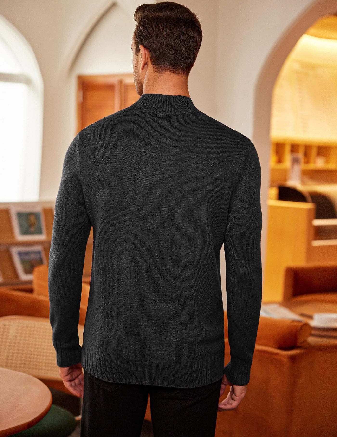 Twisted Stand Collar Knitted Pullover Sweater (US Only) Sweaters coofandy 