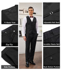 3 Piece Suits Set Tuxedo Prom Blazer Vest Pants Set (US Only) Suit Set coofandy 