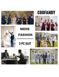 3 Piece Suits Set Tuxedo Prom Blazer Vest Pants Set (US Only) Suit Set coofandy 