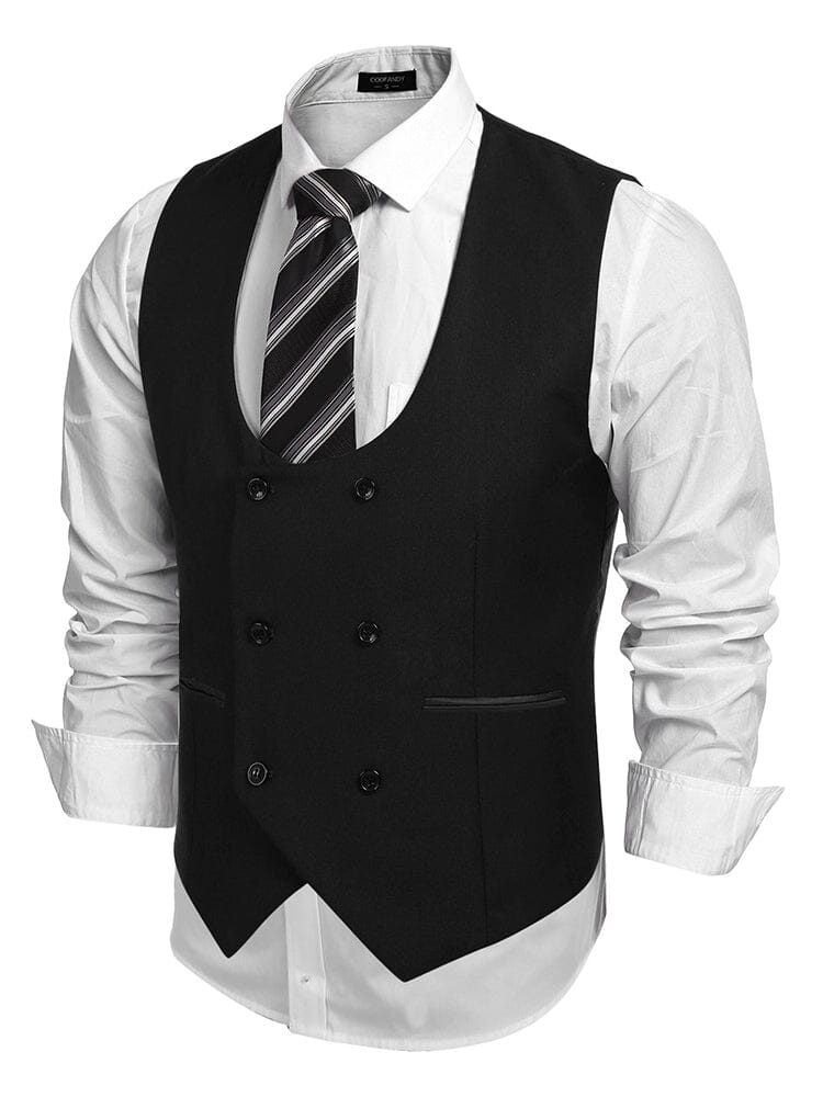 Double Breasted Dress Vest (US Local) Vest coofandy 