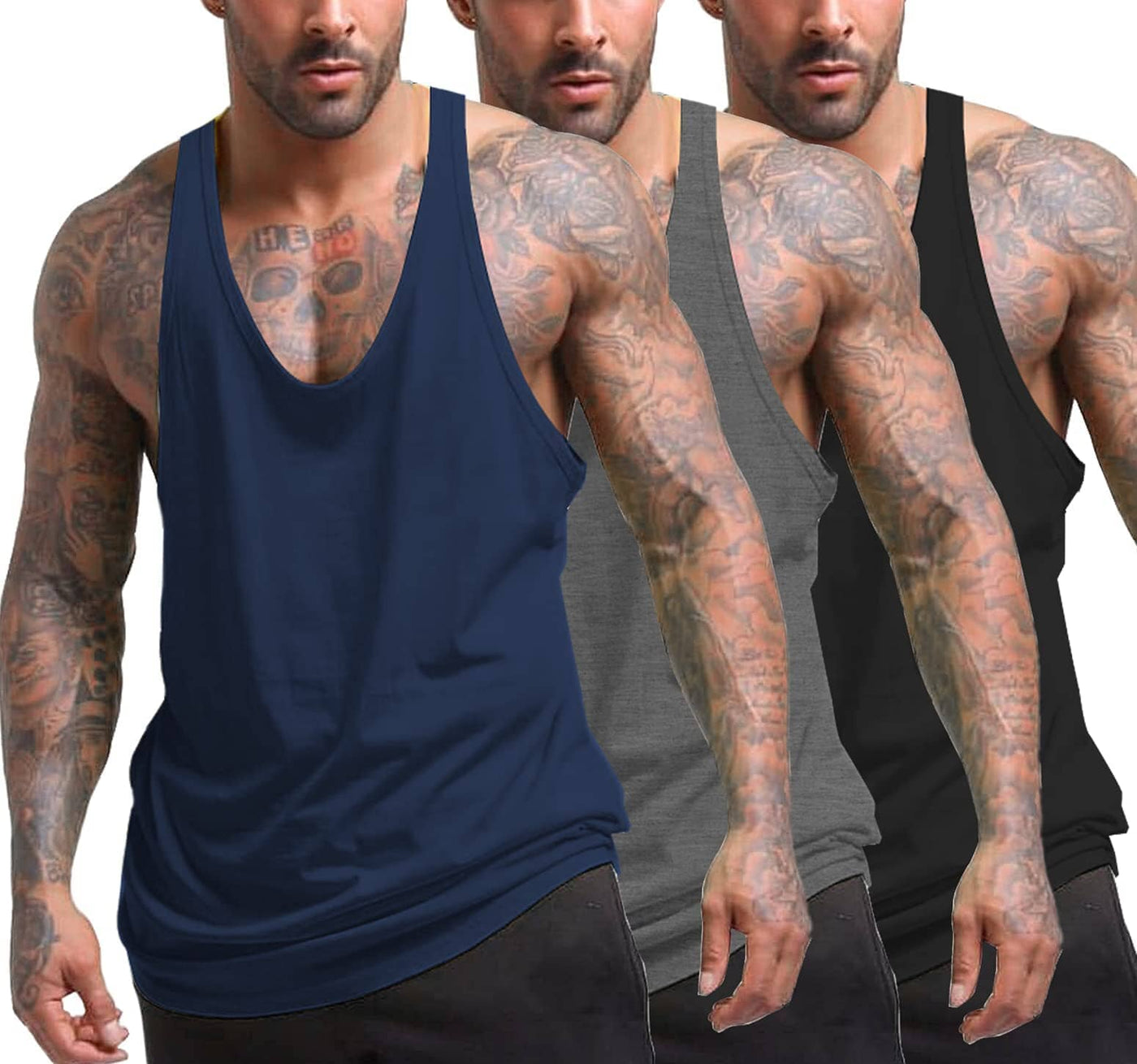 Coofandy Men's 3 Pack Tank Tops (US Only) Tank Tops coofandy 