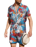 Coofandy Floral One Piece Hawaiian Jumpsuit (US Only) Jumpsuit coofandy Blue S 